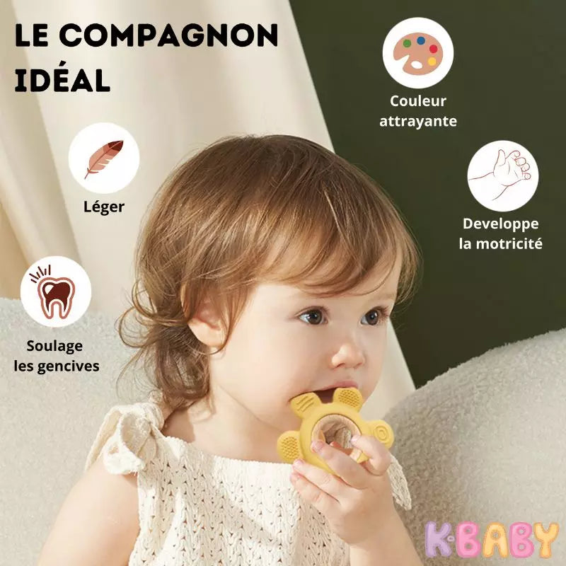 anneau dentition bébé en silicone alimentaire personnalisé