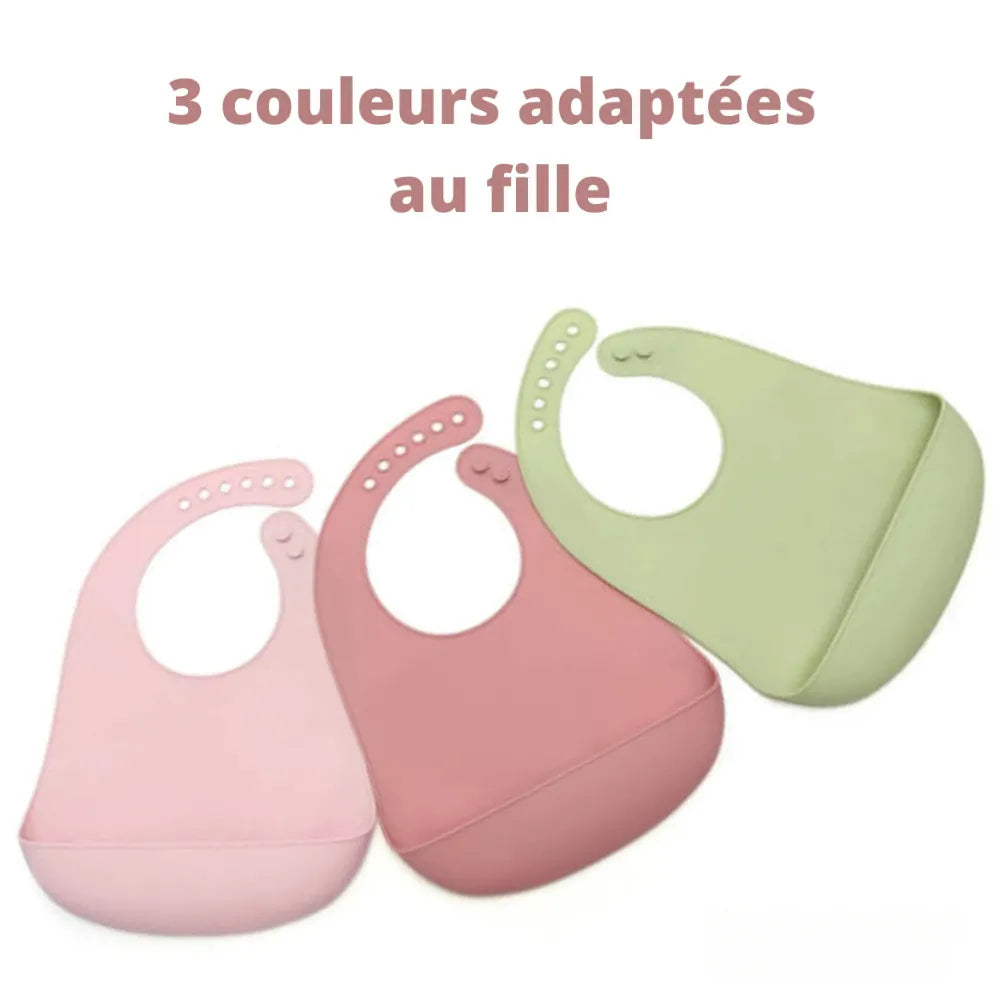 3 bavoir bebe couleur fille