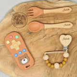 Accessoires bébé personnalisés pour naissance marron 