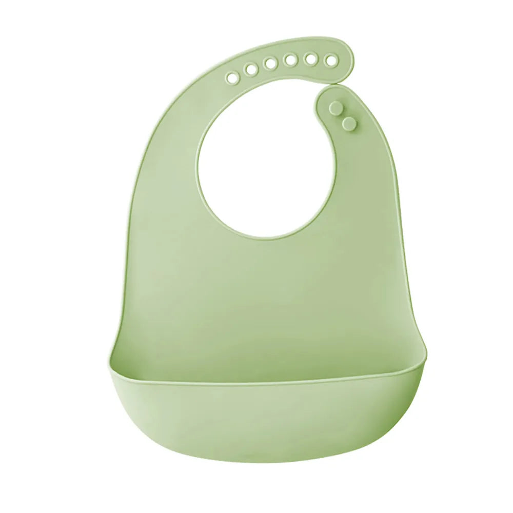 Bavoir bébé vert clair silicone souple