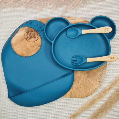 Coffret repas personnalisé pour bébé garçon marine