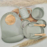 Coffret repas bebe personnalise vert
