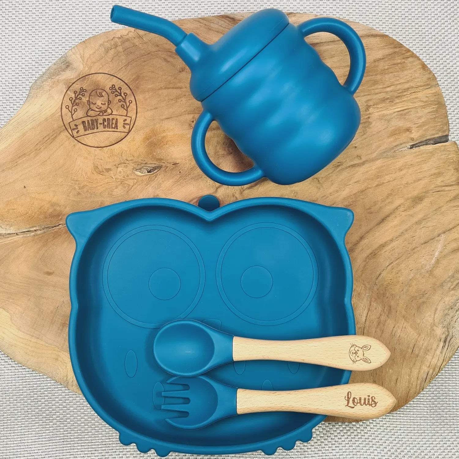 Coffret Baby-Crea repas prénom gravé