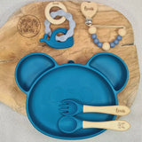 Coffret cadeau naissance bébé avec prénom bleu