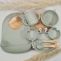 Coffret naissance avec prénom gravé vert - baby-crea