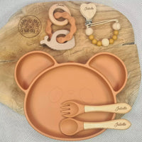 Coffret naissance mixte avec prénom rouge tommette 