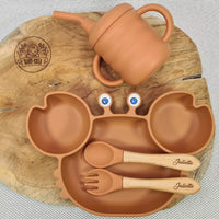 Coffret repas pratique et ludique pour nouveau né marron