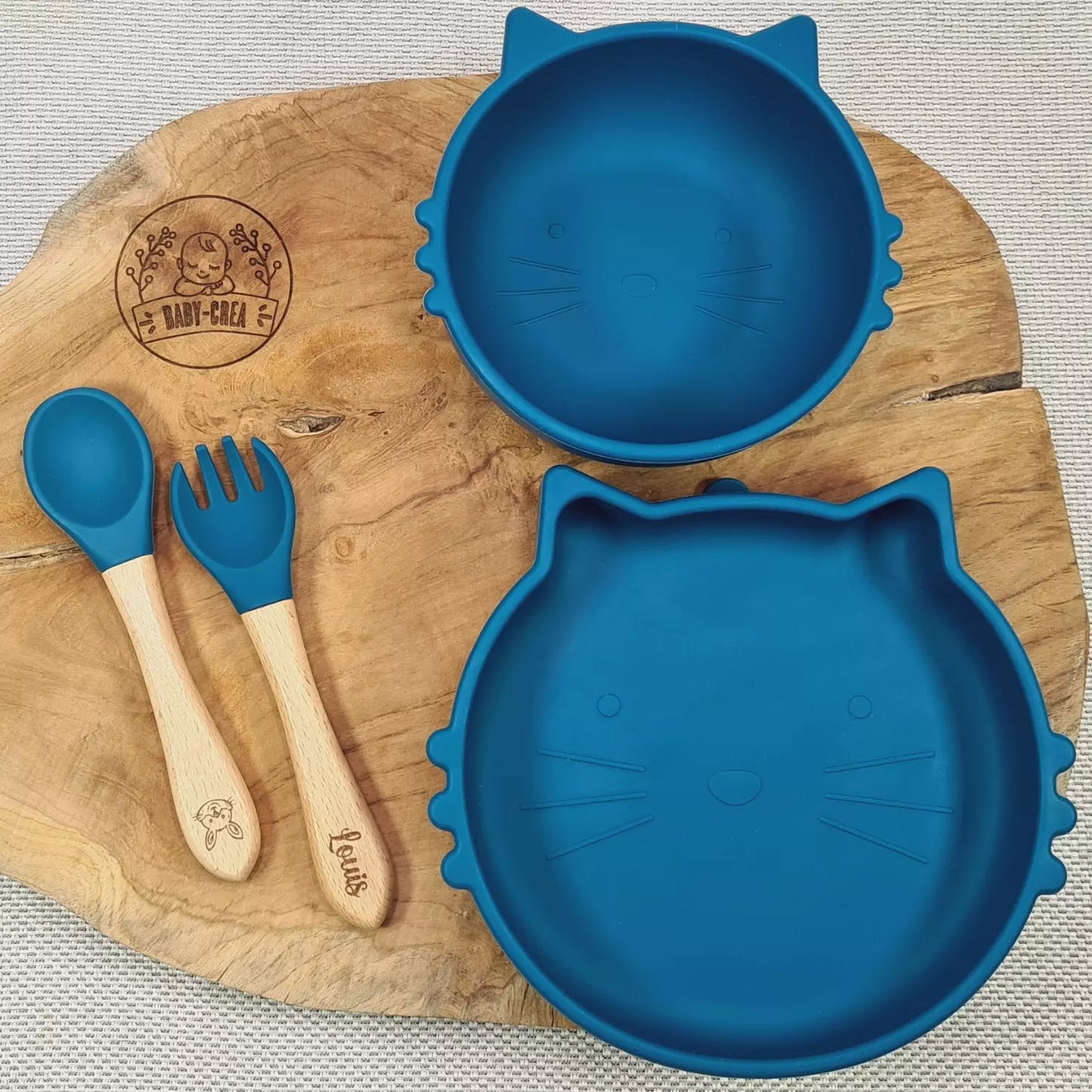 Design mignon pour coffret vaisselle bébé chat