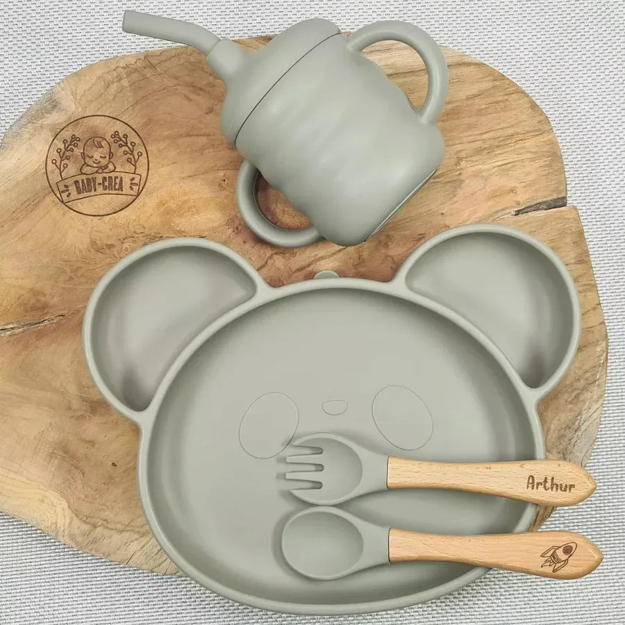 Ensemble bébé repas et prénom personnalisé