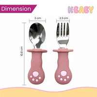 Ensemble repas bébé rose ergonomique forme chat