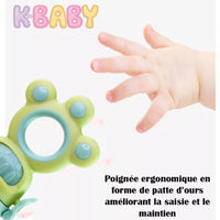 Grignoteuse bébé verte poignée ergonomique