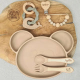 Kit repas et dentition bébé personnalisé beige