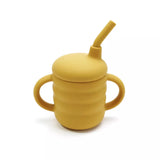 Tasse apprentissage bébé jaune en silicone