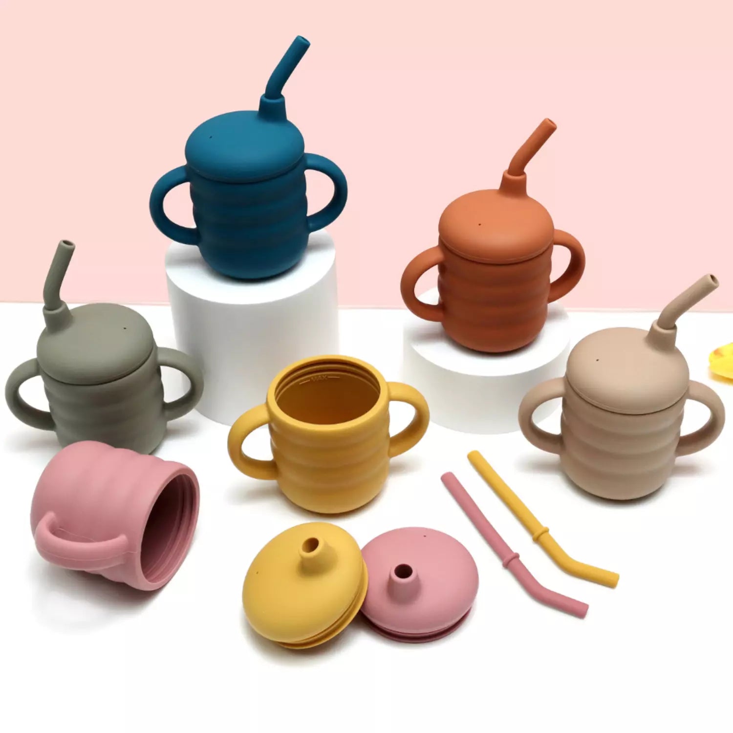 Tasse apprentissage silicone anti-fuite bébé