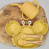 Vaisselle bébé silicone sans BPA jaune