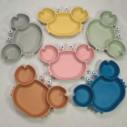 Vaisselle bébé silicone sans BPA crabe