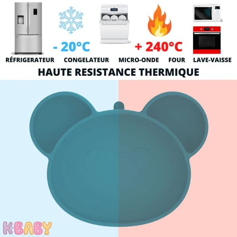 Vaisselle silicone bébé sécurisée