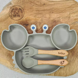 Coffret repas personnalisé prénom Baby-Crea vert