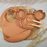 Assiette crabe bébé avec ventouse antidérapante