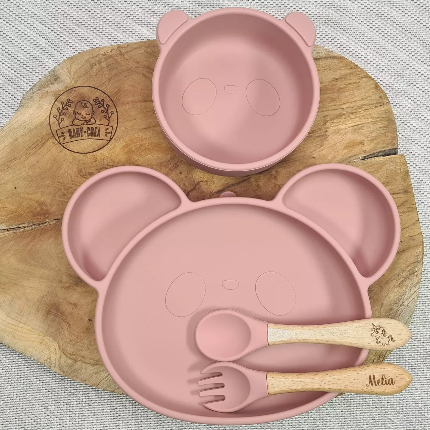 Coffret vaisselle bébé panda Baby-Crea