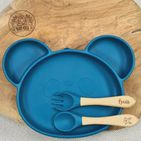Coffret naissance repas bébé personnalisé bleu