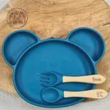 Coffret naissance repas bébé personnalisé bleu