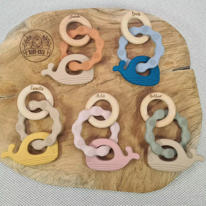 jouet de dentition personnalisé forme dauphin pour bébé