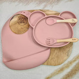 Coffret repas fille avec assiette panda rose