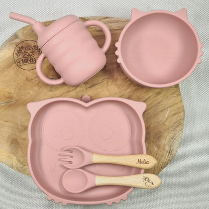 Vaisselle bébé fille originale avec prénom gravé