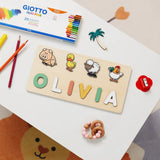 puzzle bébé prénom Olivia animaux ferme