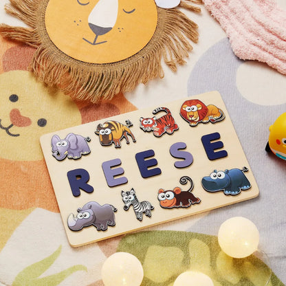 puzzle bois animaux sauvages prénom REESE