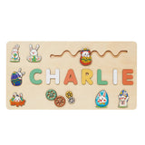 puzzle bois prénom CHARLIE personnalisé Pâques