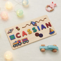 puzzle éducatif prénom CASSIAN transport
