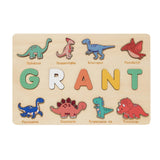 puzzle prénom GRANT bois dinosaures éducatif