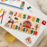 puzzle prénom JASPER thème animaux et ferme
