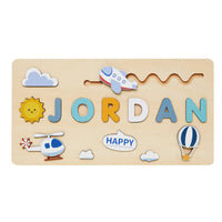 puzzle prénom JORDAN thème ciel bois