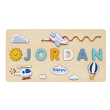 puzzle prénom JORDAN thème ciel bois