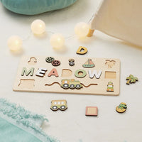 puzzle prénom MEADOW et voilier en bois