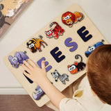 puzzle prénom REESE personnalisé jungle bois
