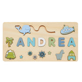 puzzle prénom bois ANDREA thème nature