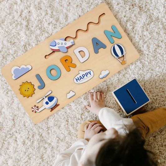 puzzle prénom bois voyage bébé