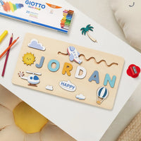 puzzle prénom enfant bois thème ciel