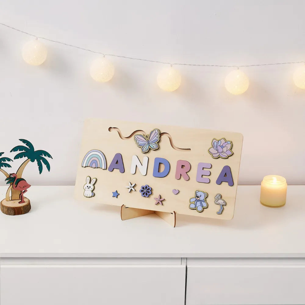 puzzle prénom fille ANDREA avec papillon
